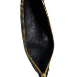 Balenciaga Black Lambskin Motocross Giant 12 Zip Around Flap Clutch