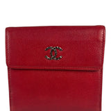 Chanel Vintage Red Caviar Compact Wallet 2010