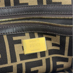 Fendi Black Raffia Zucca Shoulder Baguette