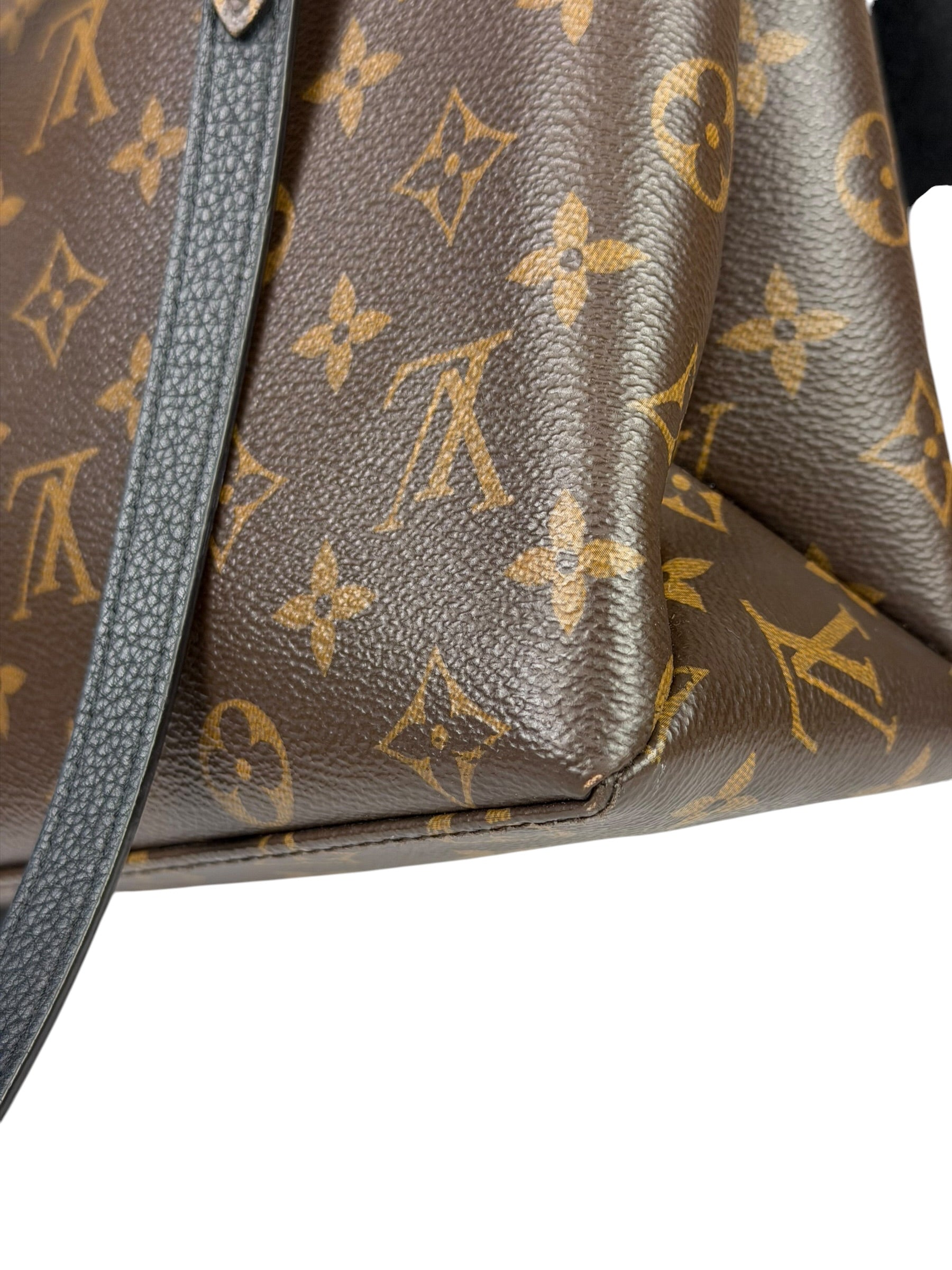 Louis Vuitton Black Leather/ Monogram Marignan 2Way Bag