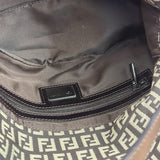 Fendi Black/Beige Leather Trim Zucca Mamma Baguette