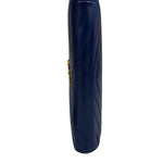YSL Navy Blue Chevron Leather Cassandre Envelope Wallet On Chain