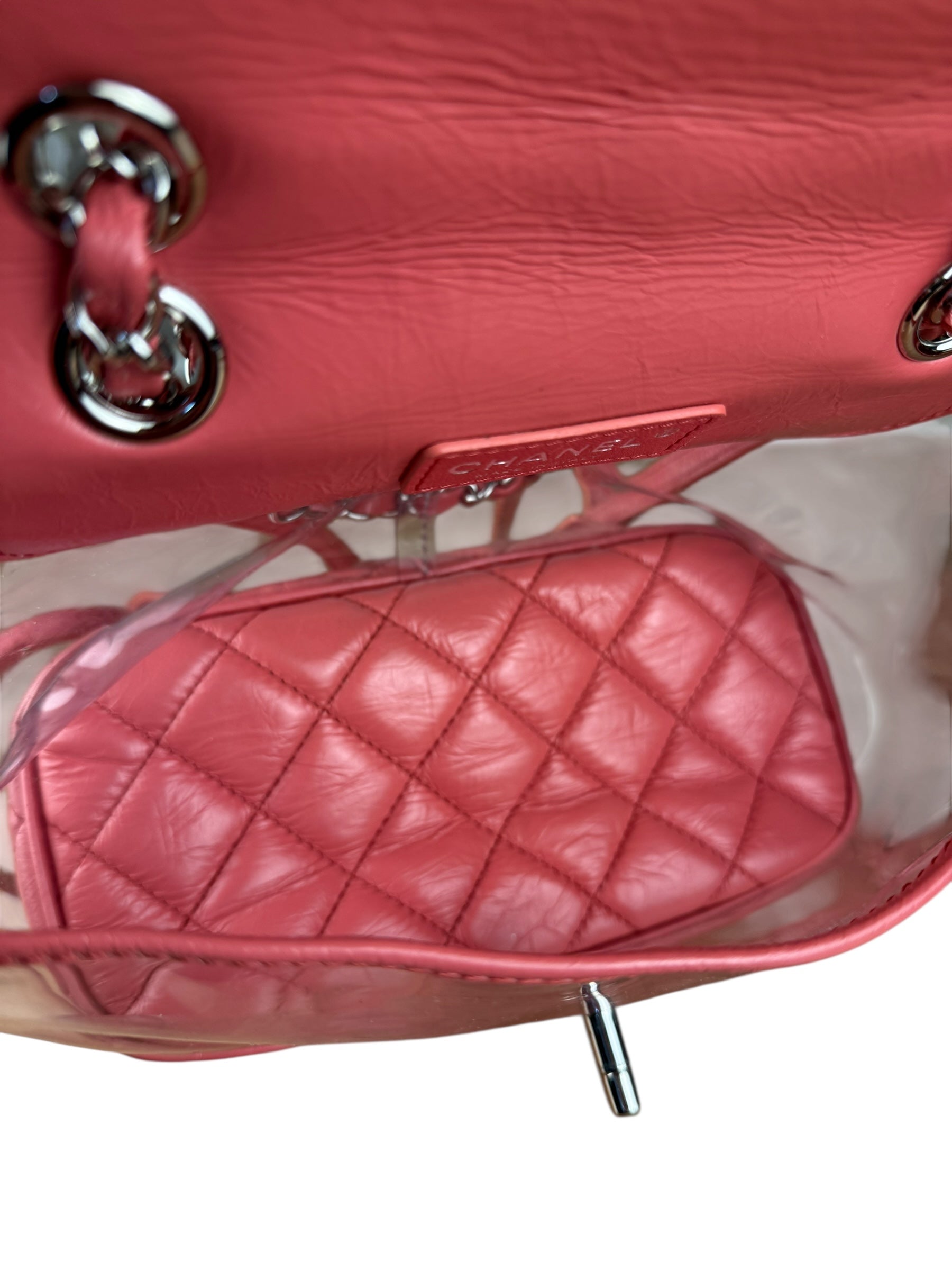 Chanel 2018 Pink Quilted PVC Vanity Zip Backpack