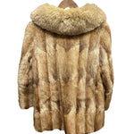 Vintage Erifort Sandy Tan Fox Fur Trim Mink Body Fur Coat