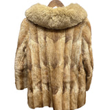 Vintage Erifort Sandy Tan Fox Fur Trim Mink Body Fur Coat