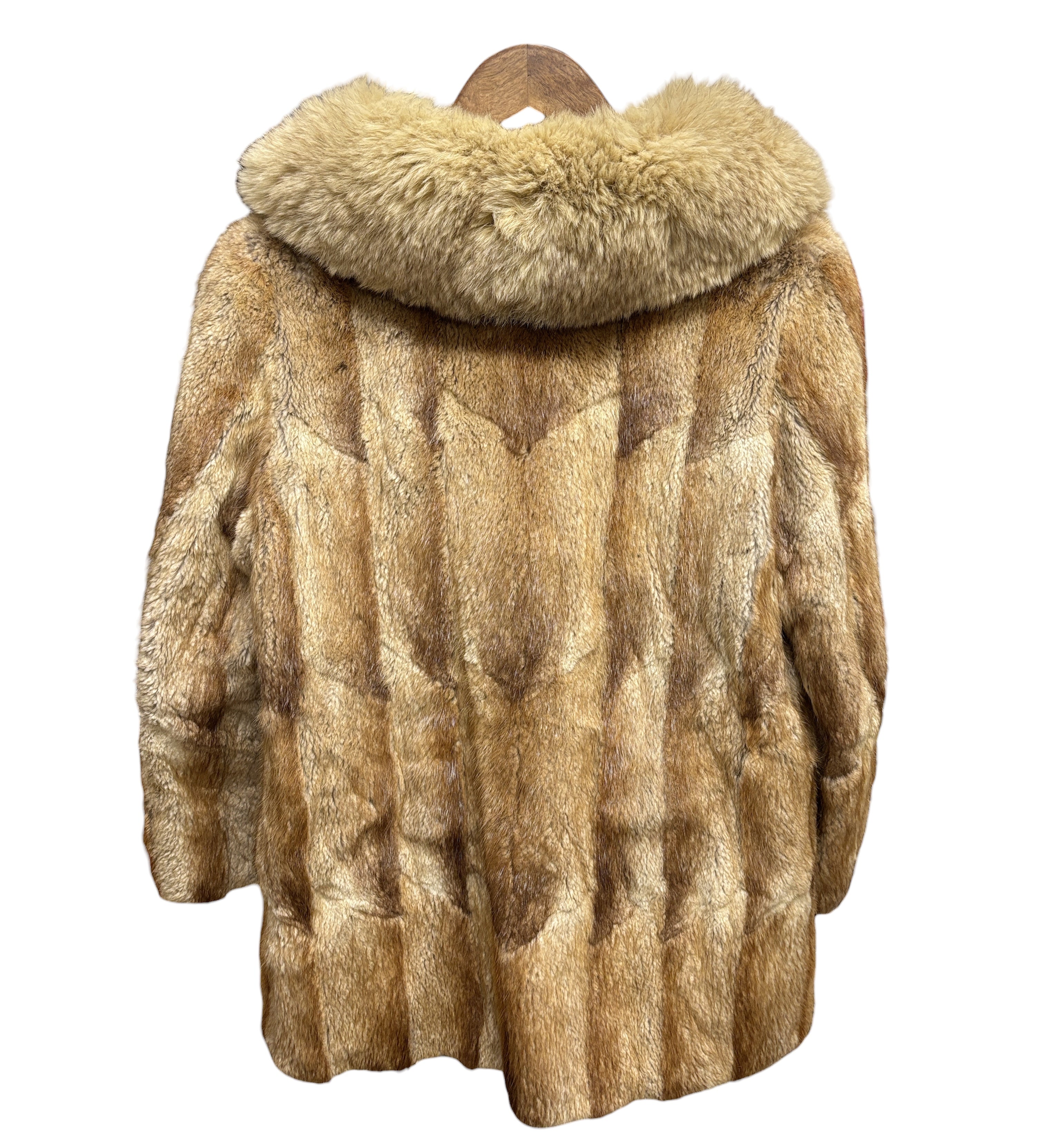 Vintage Erifort Sandy Tan Fox Fur Trim Mink Body Fur Coat