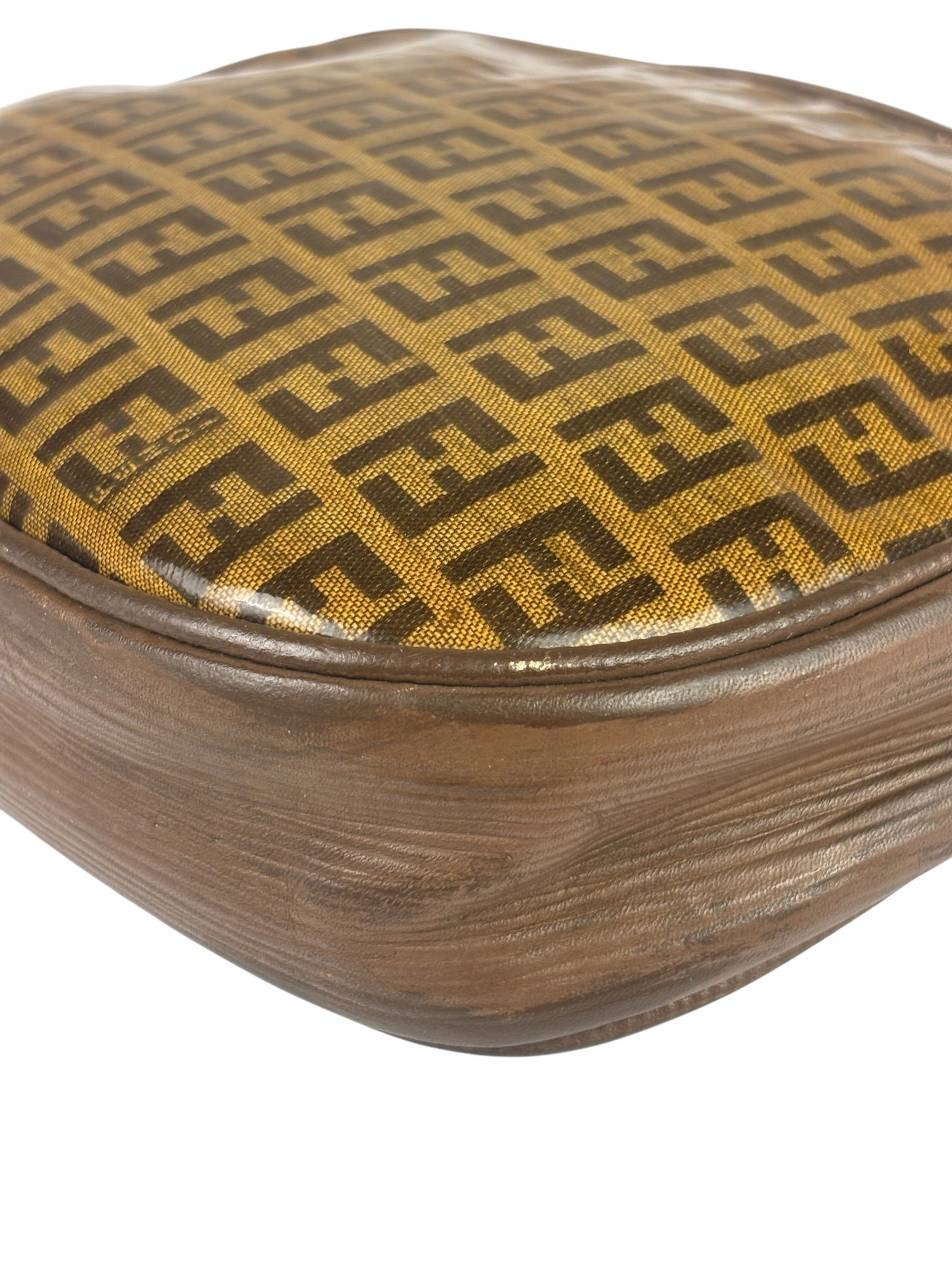 Fendi Vintage Brown PVC Leather Zucca Crossbody Bag