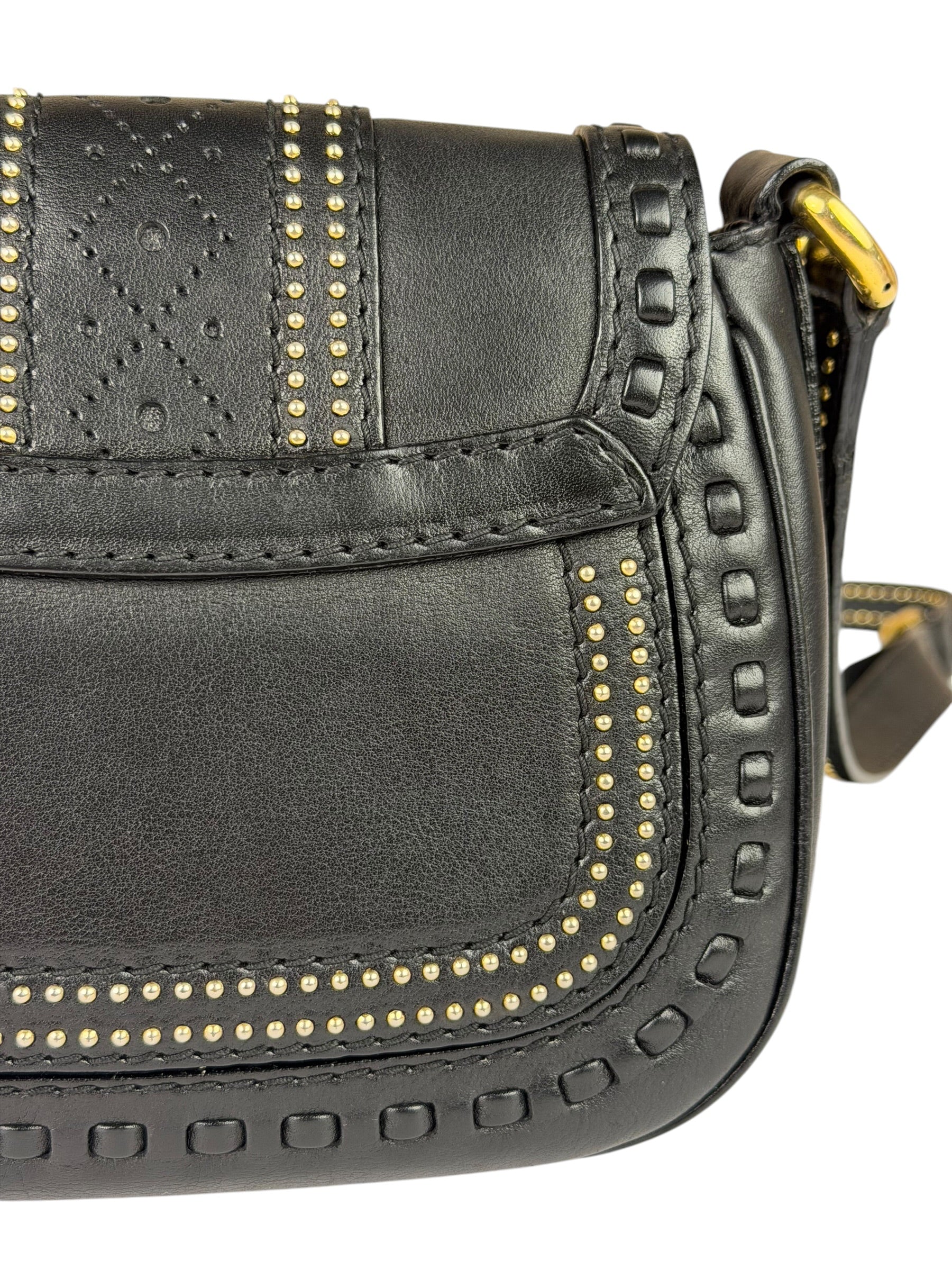 Gucci Black Leather Snaffle Bit Shoulder Bag