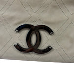 Chanel Cream Chevron Leather Outdoor Ligne Shoulder Bags  2005