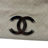 Chanel Cream Chevron Leather Outdoor Ligne Shoulder Bags  2005