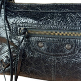 Balenciaga Le City Moto Black Leather Shoulder Pochette