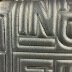 Fendi Black Leather 3D Logo Embossed Baguette