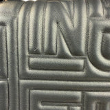 Fendi Black Leather 3D Logo Embossed Baguette