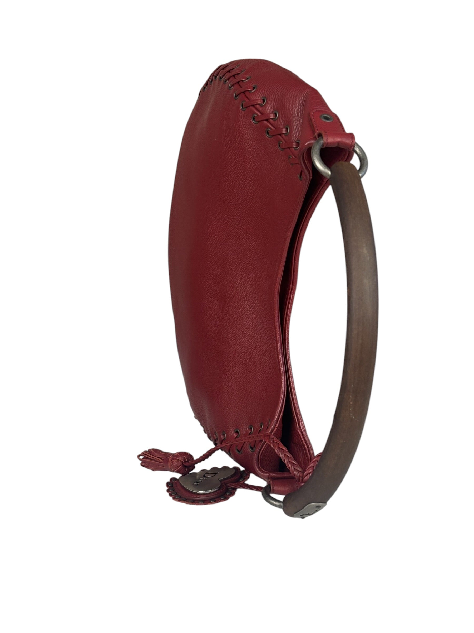 Christian Dior Red Leather Ethnic Hobo Bag