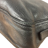 Fendi Vintage Black Leather Double Flap Baguette