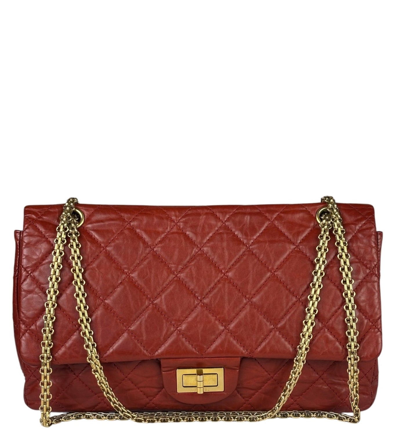 Chanel Red Quilted Leather 2.55 Reissue Double Flap Bag 2010