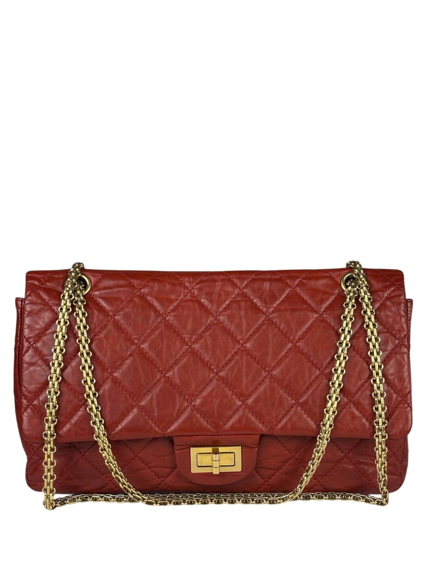 Chanel Red Quilted Leather 2.55 Reissue Double Flap Bag 2010