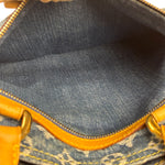 Louis Vuitton Denim Leather Trim Monogram Flat Tote Bag