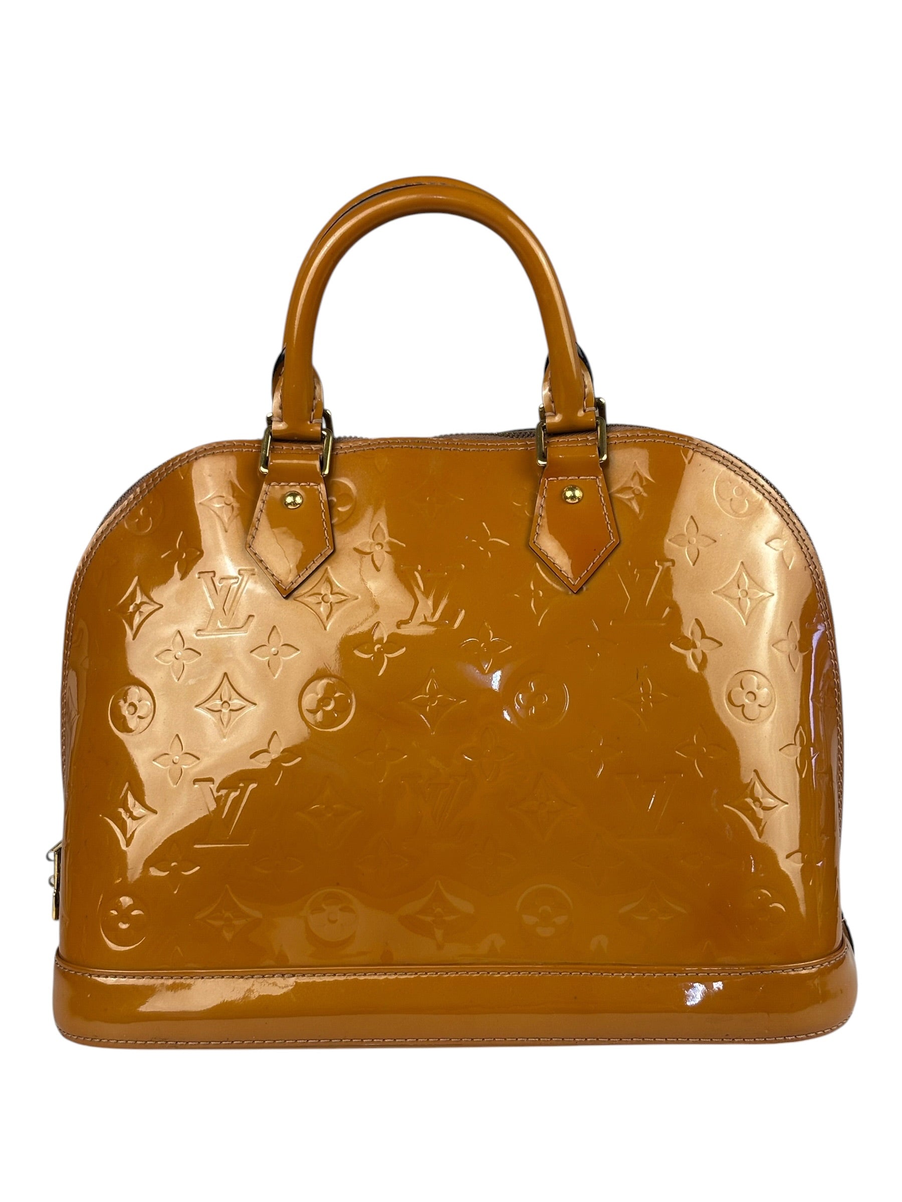 Louis Vuitton Vintage Monogram Vernis Alma MM Handbag Orange