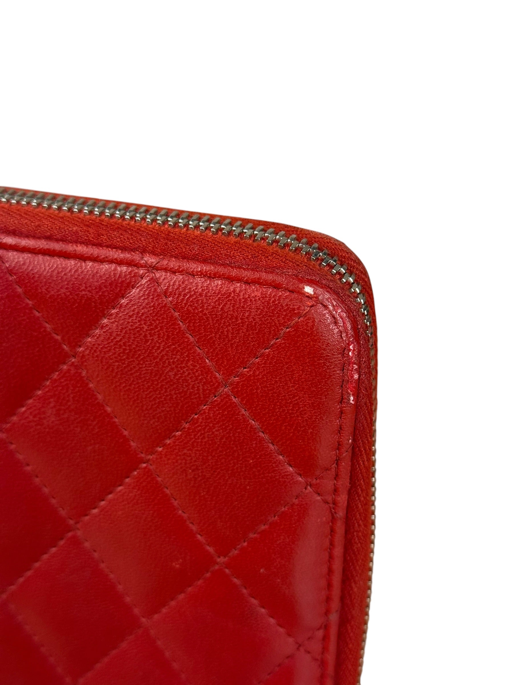 Chanel Red Quilted Leather Long Organizer Wallet 2010