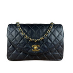 Chanel Black Quilted Half Moon Flap Bag 1990