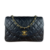 Chanel Black Quilted Half Moon Flap Bag 1990
