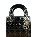Dior Patent Cannage Mini Lady Dior Black