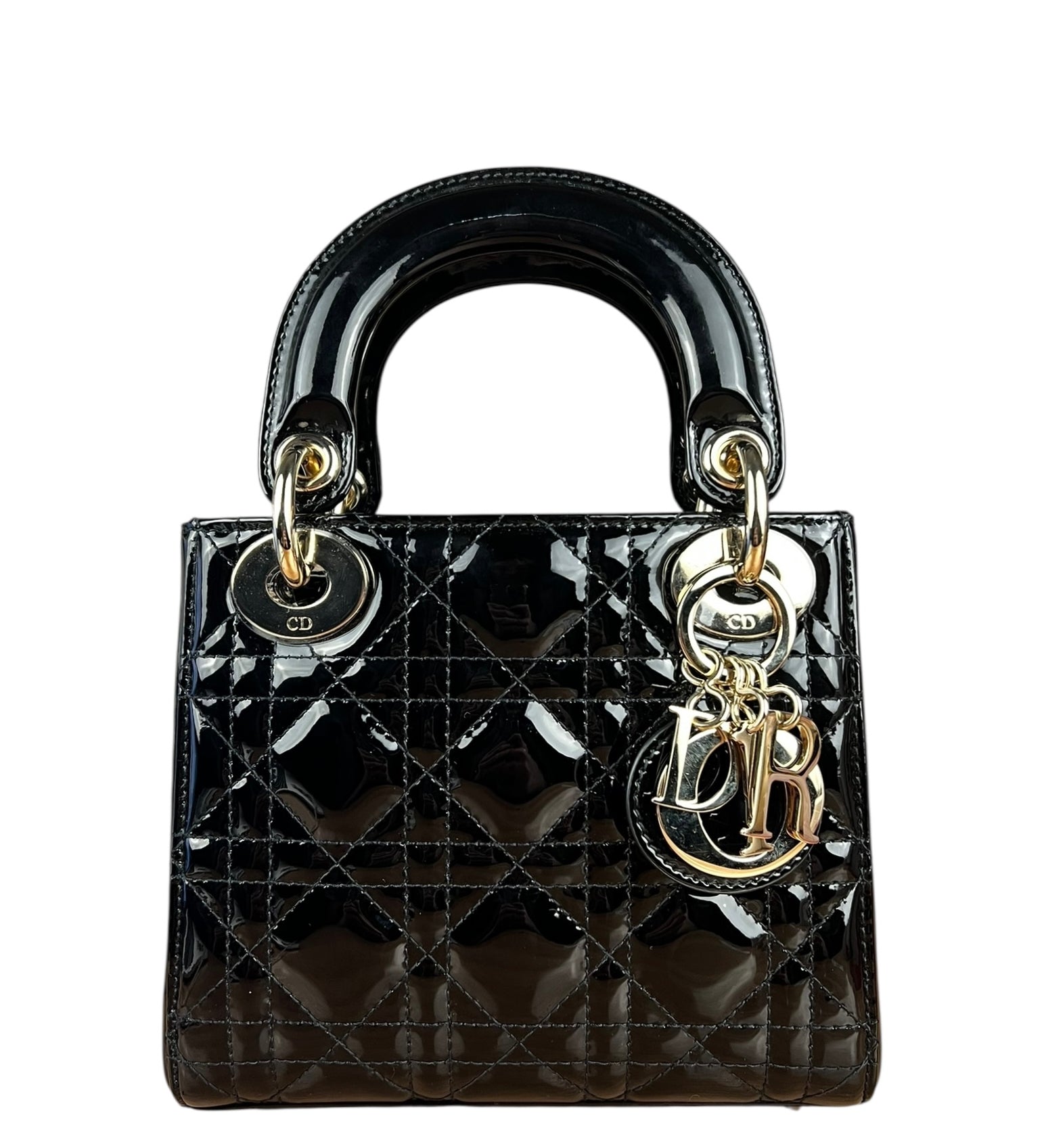 Dior Patent Cannage Mini Lady Dior Black