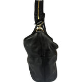 Givenchy Vintage Black Leather Nightinagale Braided Handles Hobo Bag