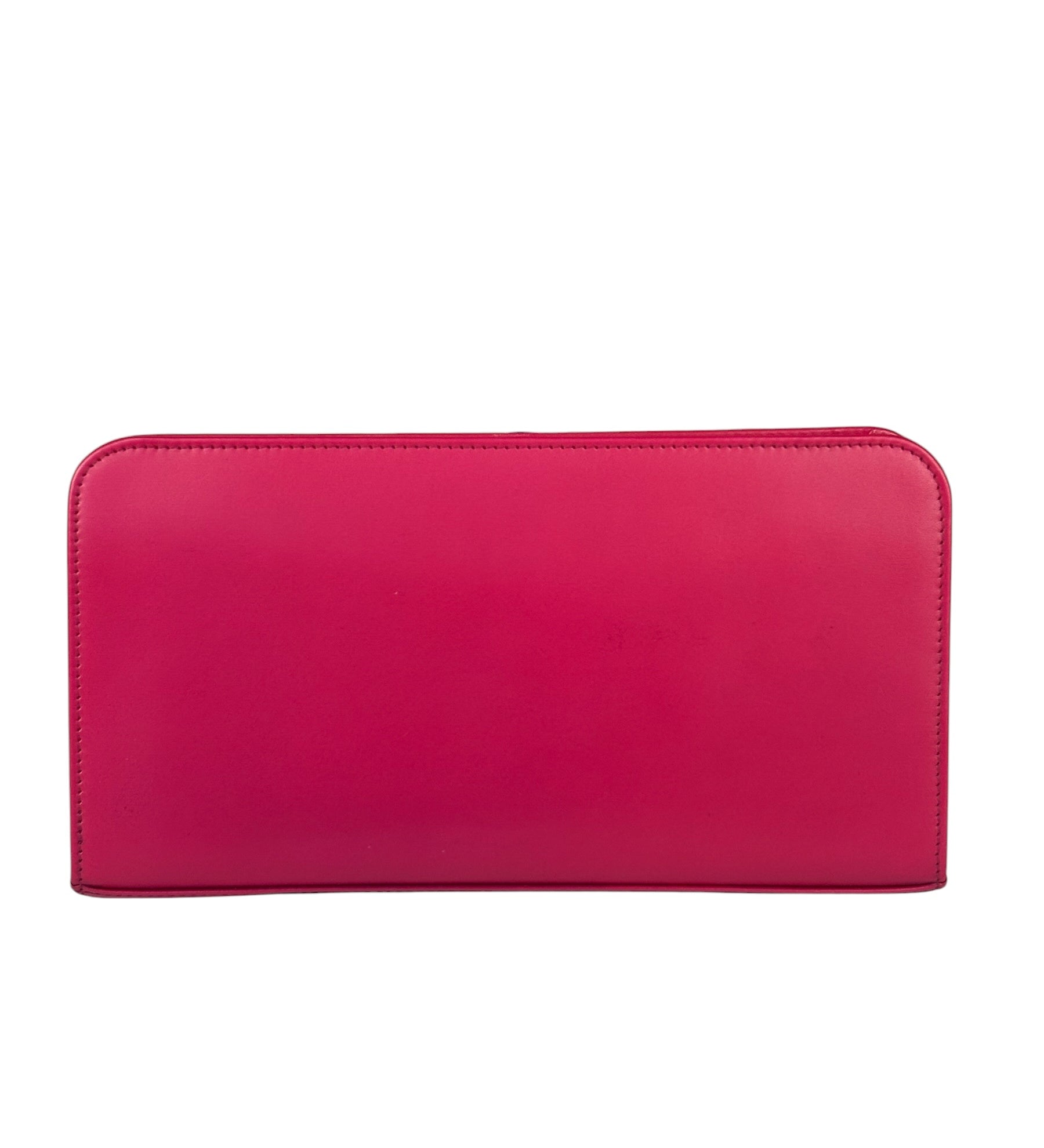 Yves Saint Laurent Bright Pink Leather Zip-Around Long Wallet