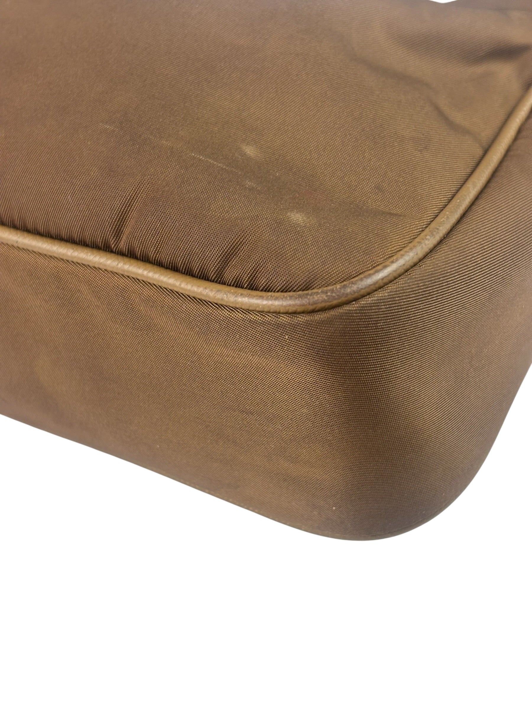 Prada Brown Nylon Pochette Shoulder Bag