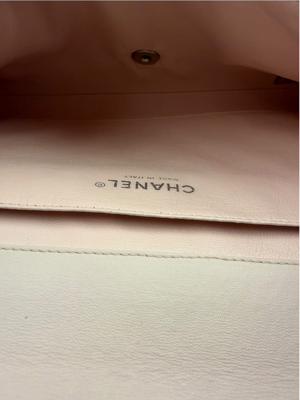 Chanel Beige Patent Quilted Clutch Flap 2013