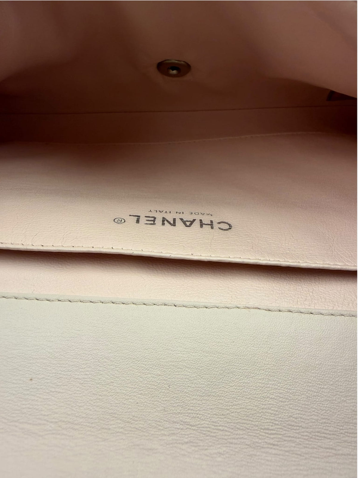 Chanel Beige Patent Quilted Clutch Flap 2013