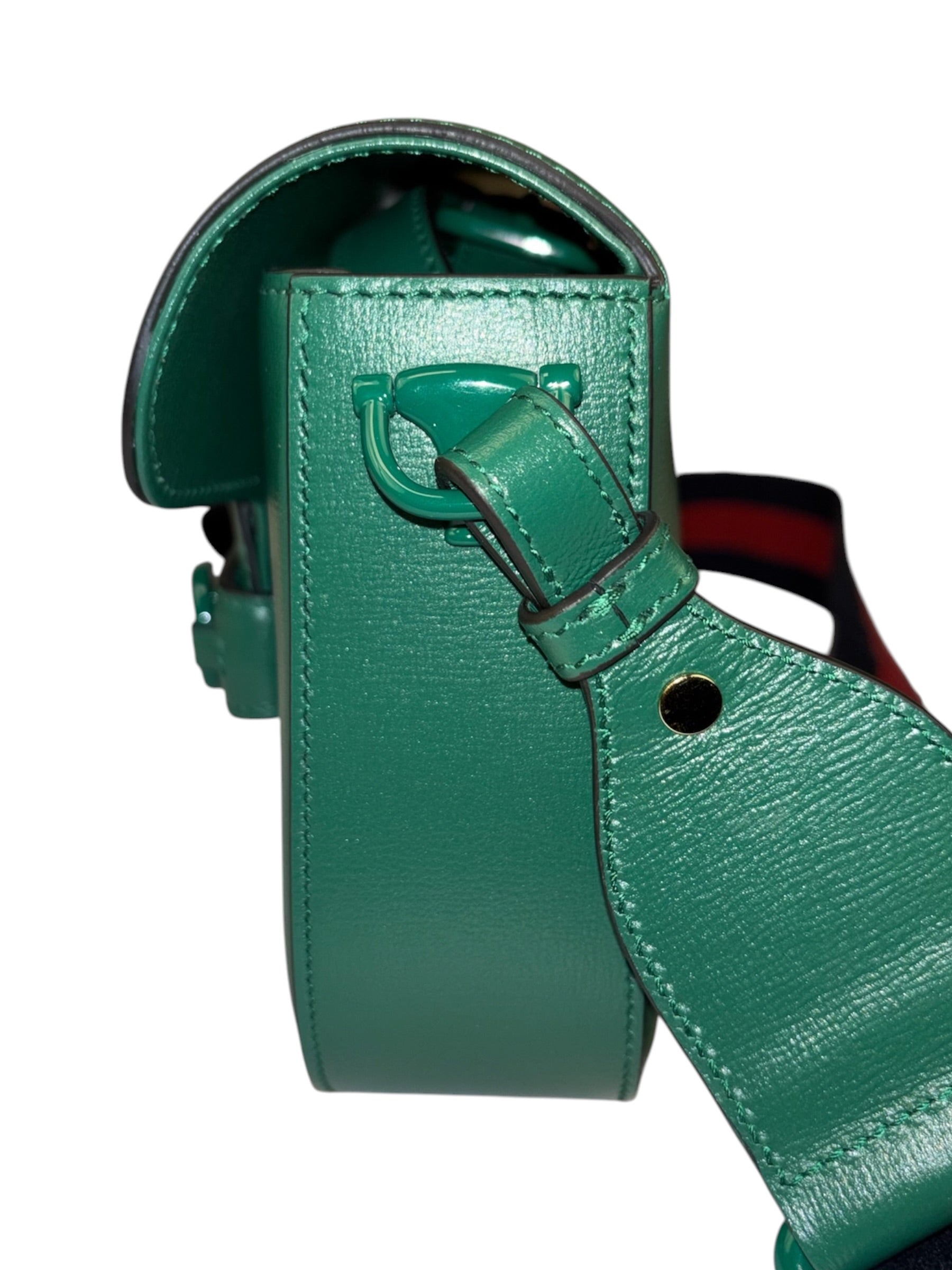 Gucci Green Leather Horsebit Shoulder Bag