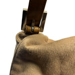 Fendi Brown Leather Trim/Wool Mamma Baguette