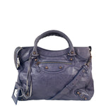 Balenciaga Purple Leather City Two-Way Bag