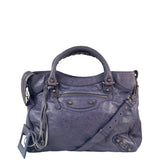 Balenciaga Purple Leather City Two-Way Bag