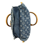 Louis Vuitton Vintage Demin Leather Trim Flat Shopper Tote Bag