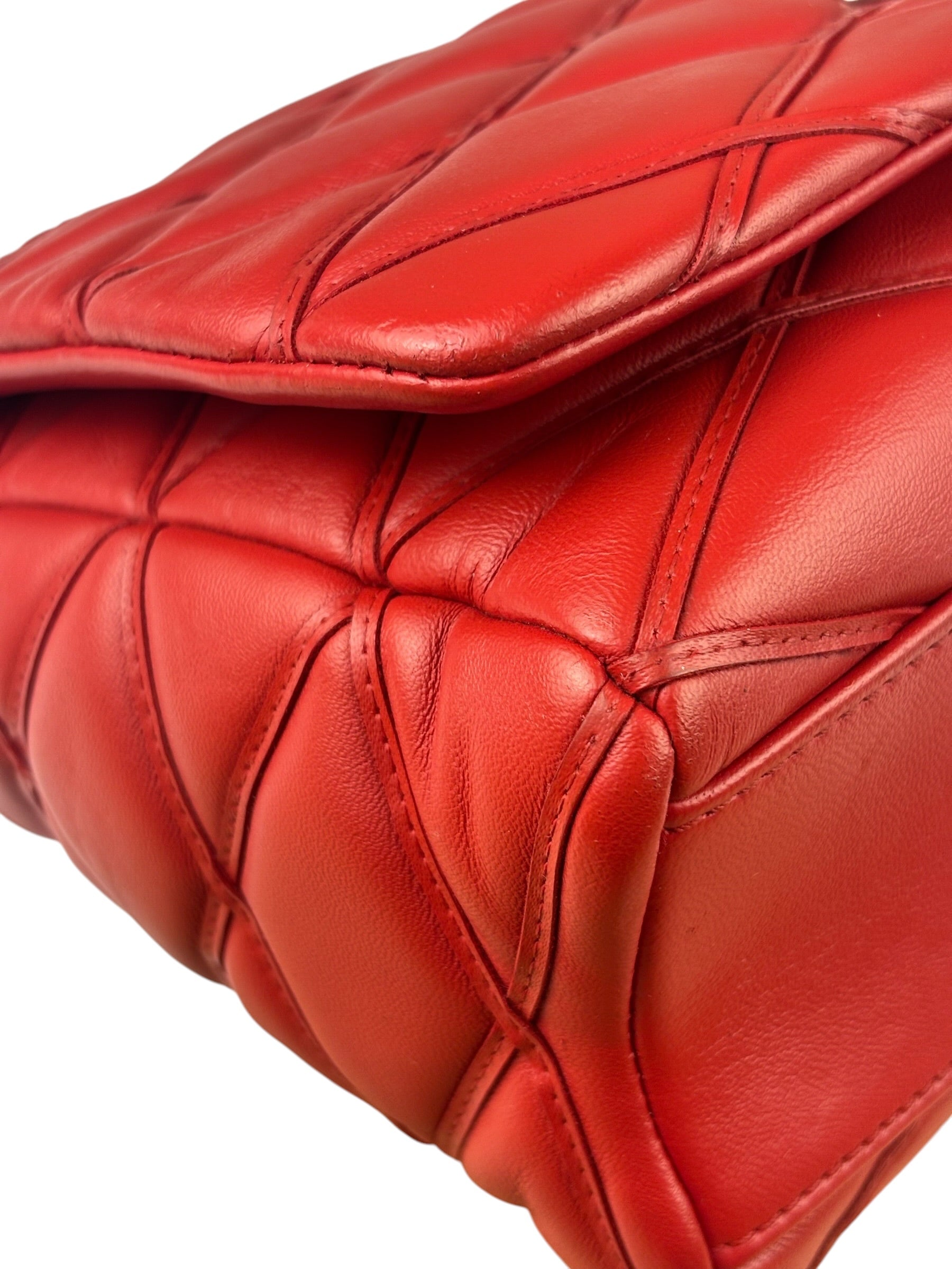 Louis Vuitton Red Lambskin GO-14 Malletage Shoulder Bag