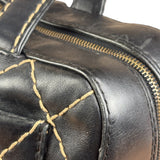 Chanel Vintage Black Leather Wild Stitch Bowler Shoulder Bag 2001