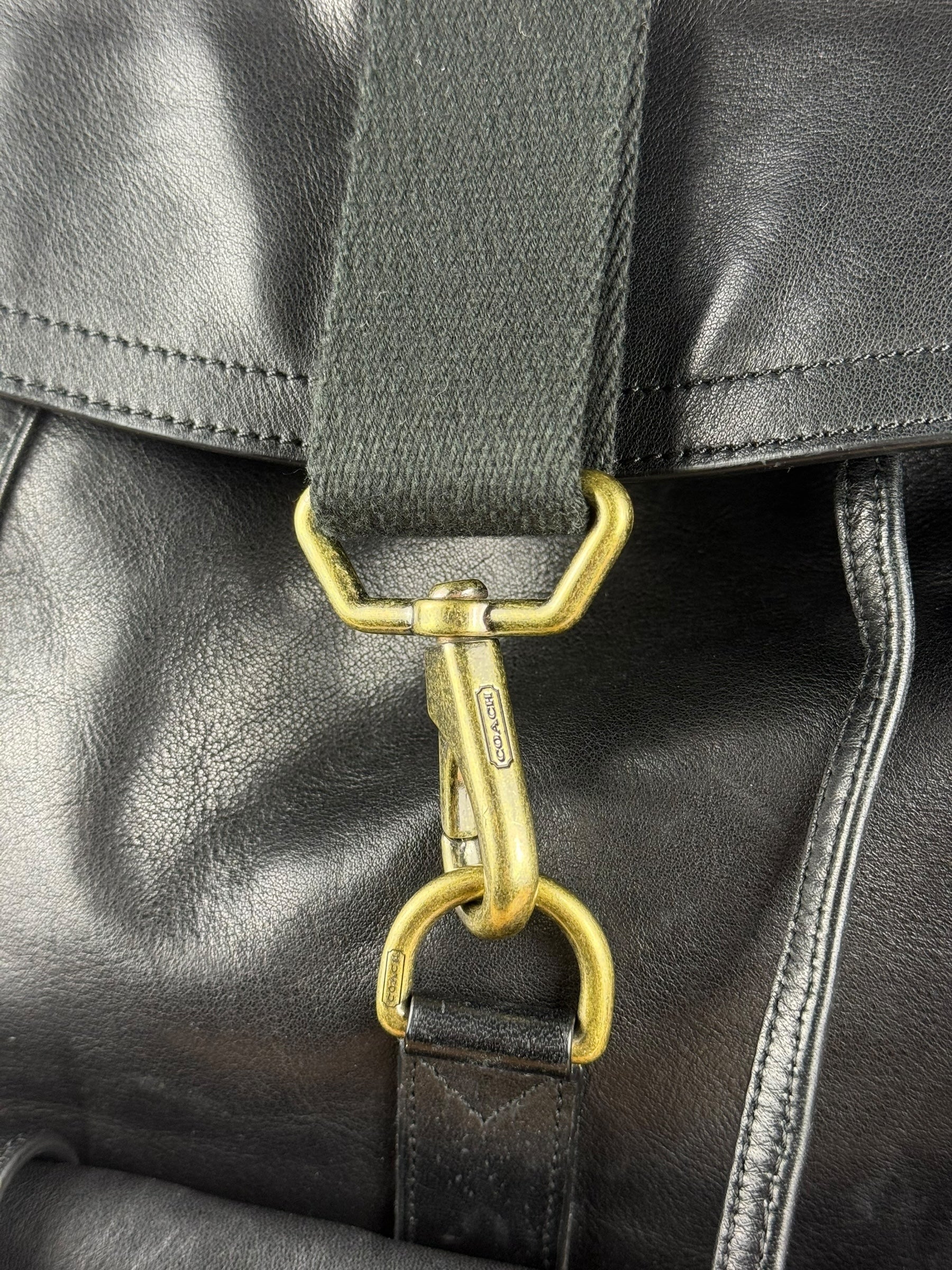 Coach black Leather Backpack