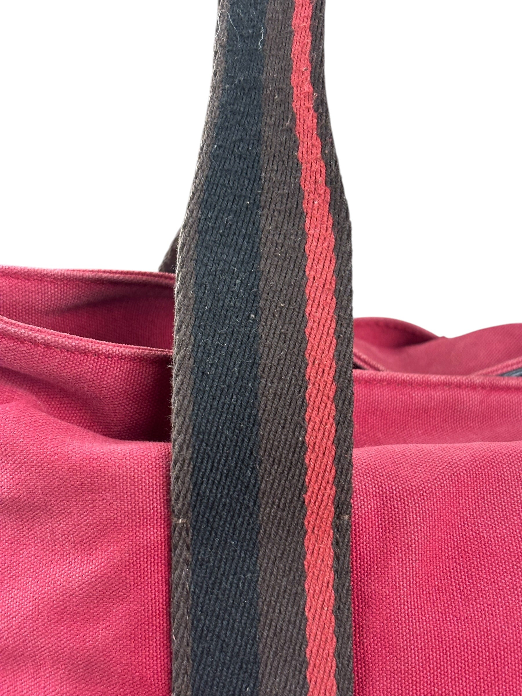 Hermes Bicolor Cotton/Leather Troca Horizontal Tote Bag