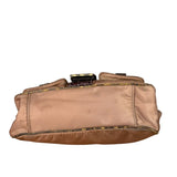 Prada Soft Dusty Rose Tessuto Nylon Snakeskin Trim Multi-Pocket Shoulder Bag