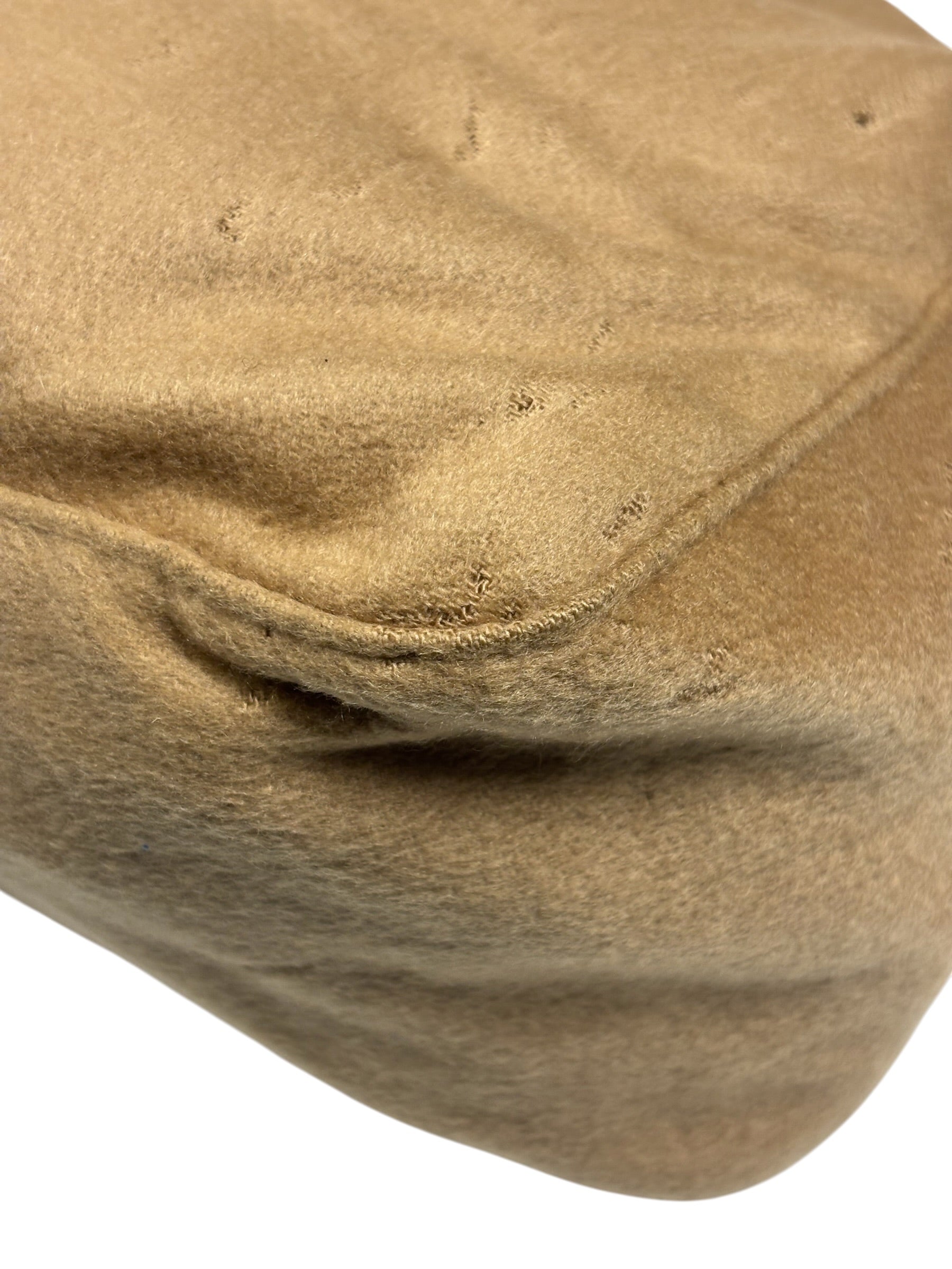 Fendi Brown Leather Trim/Wool Mamma Baguette