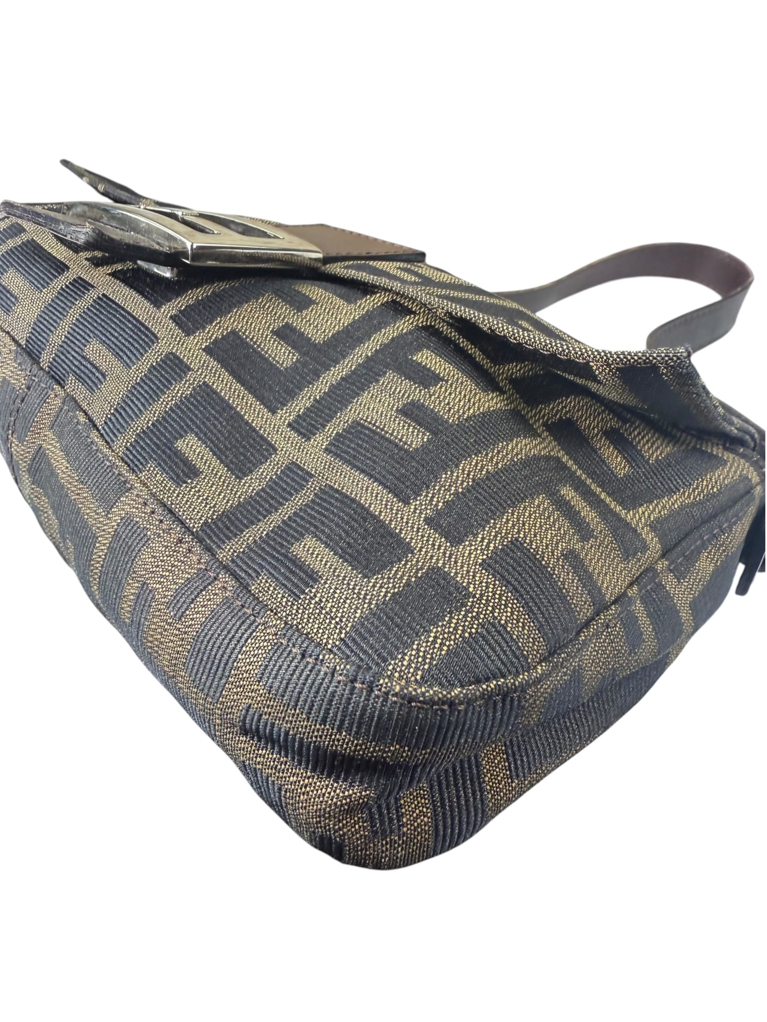 Fendi Beige/Brown Zucca Baguette