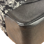 Chanel Black Tweed/Caviar Leather Houndstooth Double Flap Bag 2017