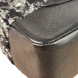 Chanel Black Tweed/Caviar Leather Houndstooth Double Flap Bag 2017