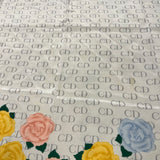 Christian Dior CD Flower Print Silk Scarf