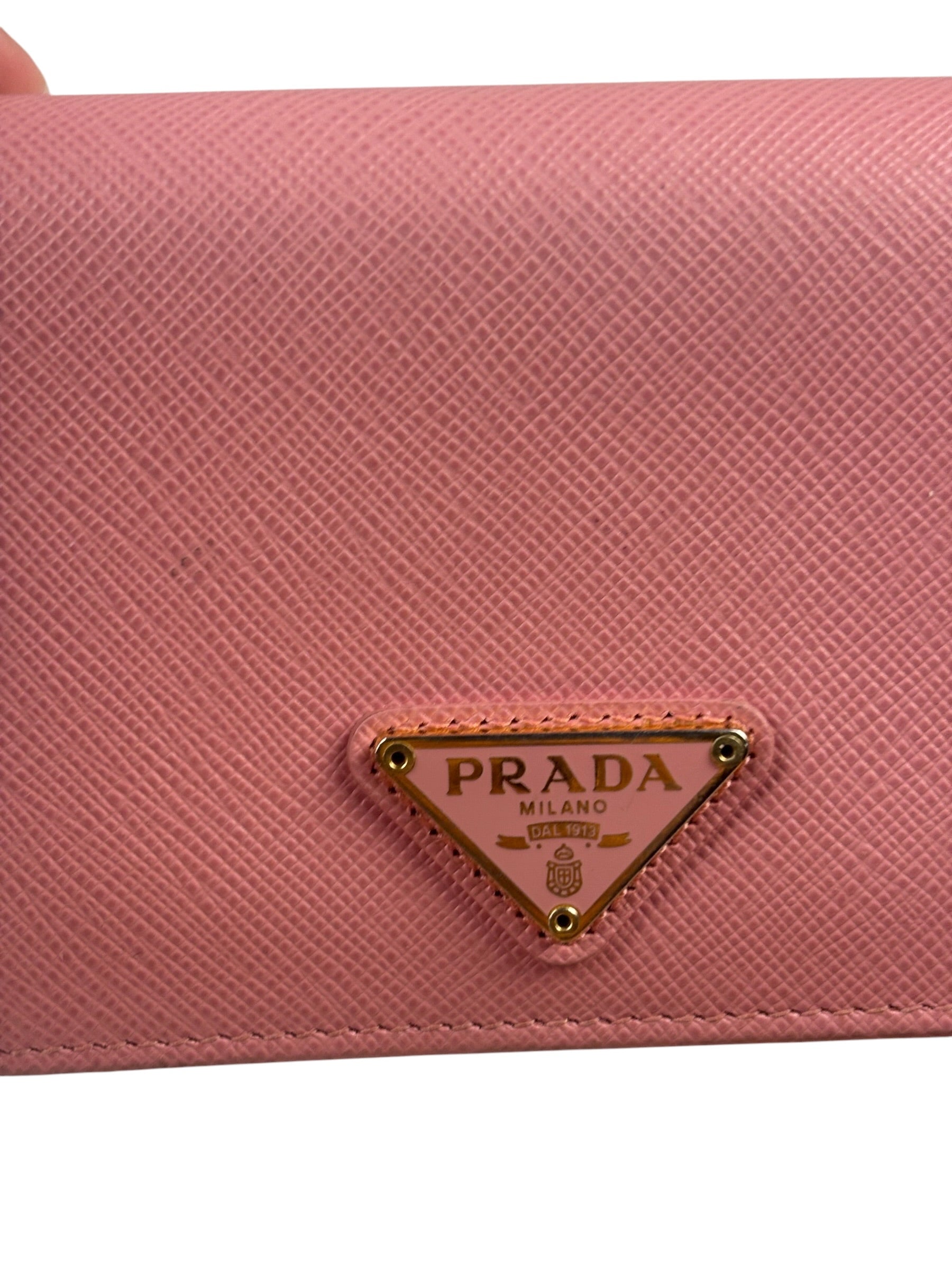 Prada Pink Saffiano Leather Wallet