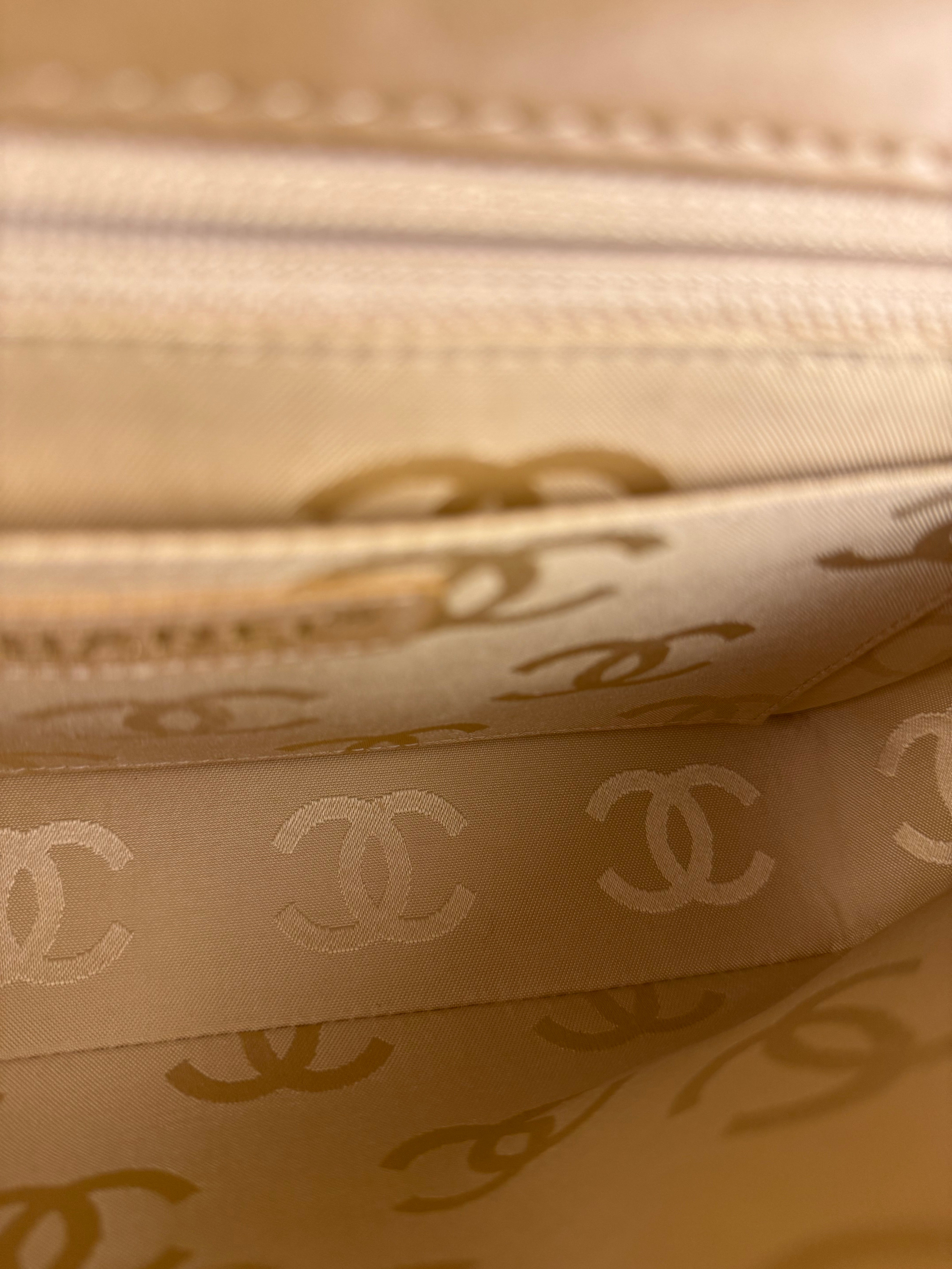 Chanel Gold Patent East West Stitch Flap Bag 2002